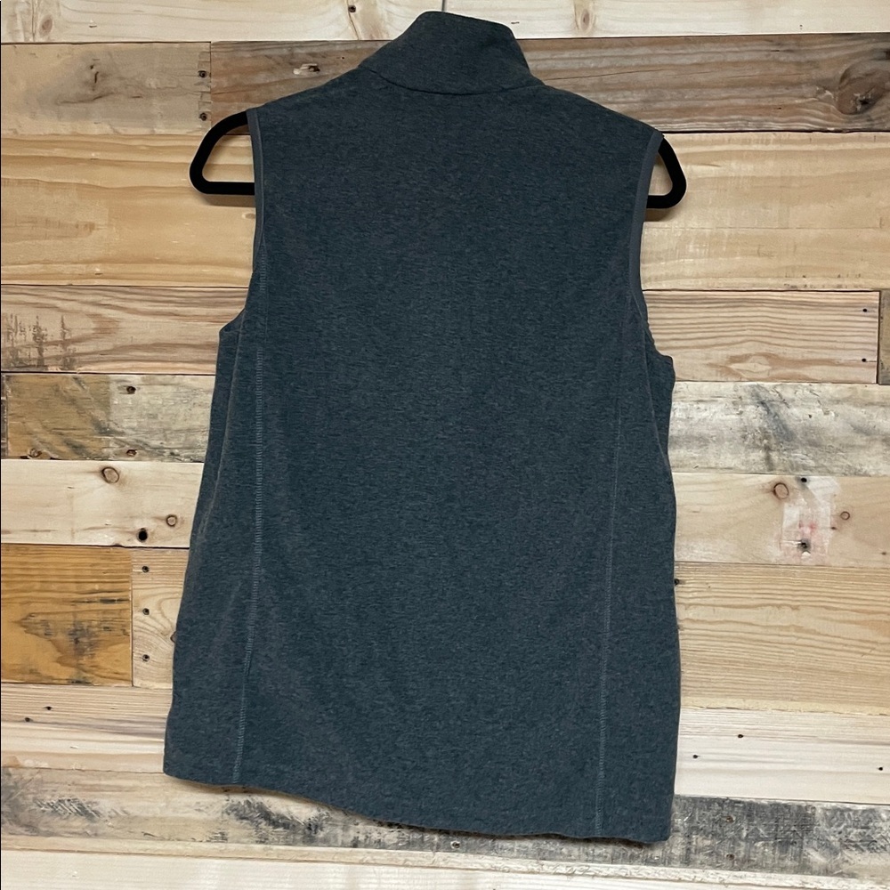 Lands' End size Small Charcoal Super Soft Fleece Zip-Up Vest with Pockets - Picture 9 of 9